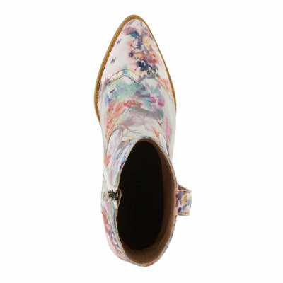 Spring Step L'Artiste Women's FLIRTINI Western Summer Boots - Metallic Leather, Pull Tabs, Low Stacked Heel Pink Multi EU 41 / US 9.5-10