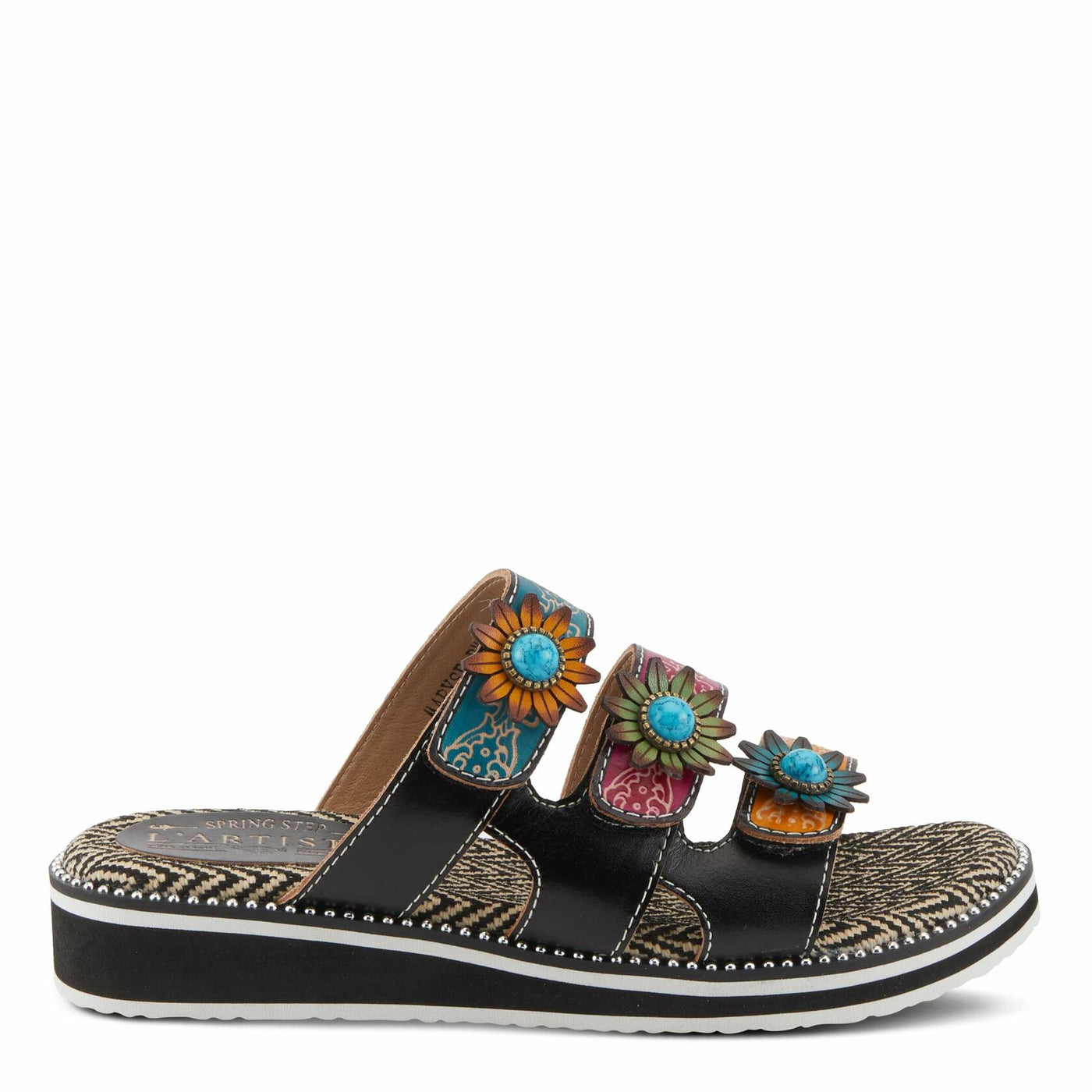 L'Artiste by Spring Step Women's Maryse Sandal, Black Multi, 9