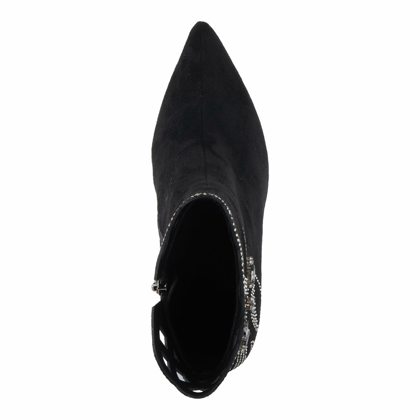 Azura Women's ROYALREIGN Elegant Suede Booties with Royal Embellishments, Comfortable Heel, and Zipper Closure Black EU 36 / US 5.5-6