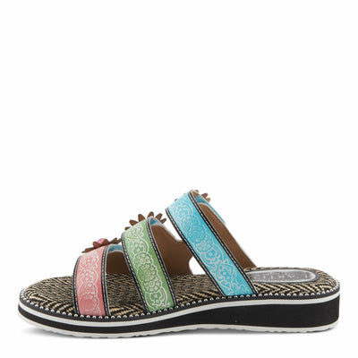 L'Artiste by Spring Step Women's Maryse Sandal, White Multi, 8.5