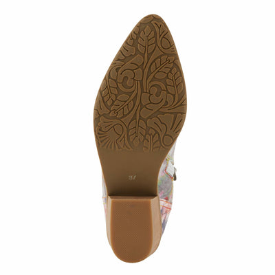 Spring Step L'Artiste Women's FLIRTINI Western Summer Boots - Metallic Leather, Pull Tabs, Low Stacked Heel Pink Multi EU 41 / US 9.5-10