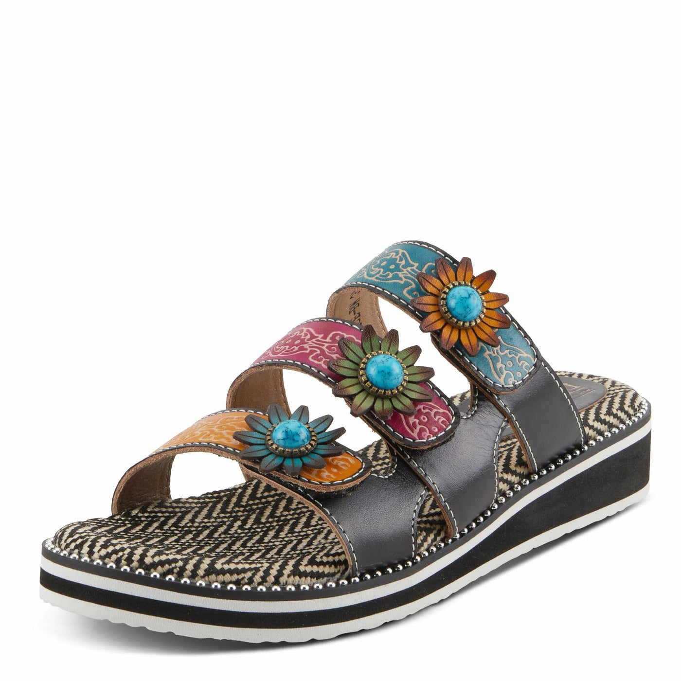 L'Artiste by Spring Step Women's Maryse Sandal, Black Multi, 9