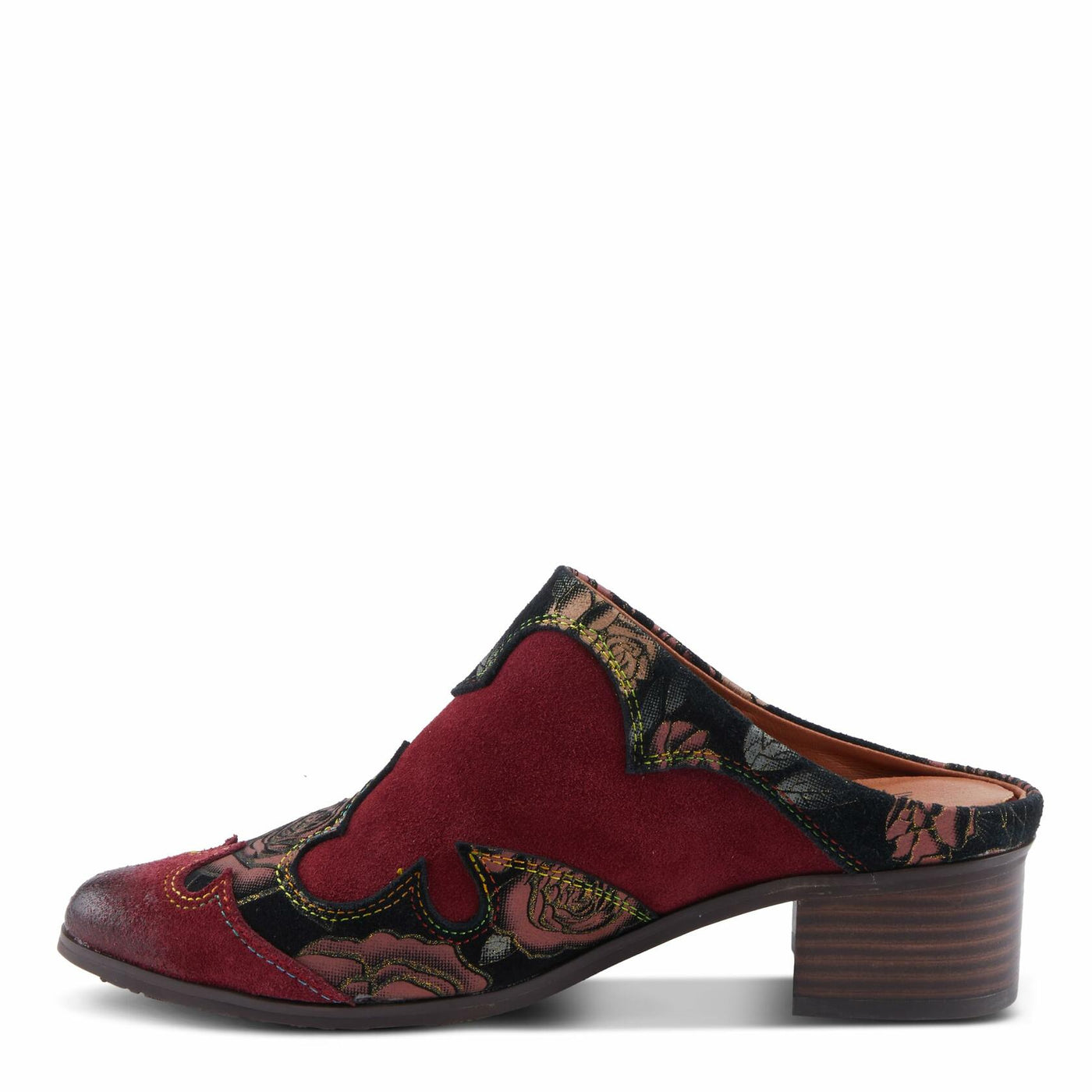 Spring Step L'Artiste Ladyslide-Shine Women's Floral Glitter Slide - Bold Western-Glam Style, Comfortable Statement Shoes Bordeaux Multi EU 41 / US 9.5-10