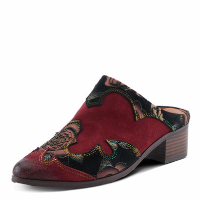 Spring Step L'Artiste Ladyslide-Shine Women's Floral Glitter Slide - Bold Western-Glam Style, Comfortable Statement Shoes Bordeaux Multi EU 41 / US 9.5-10