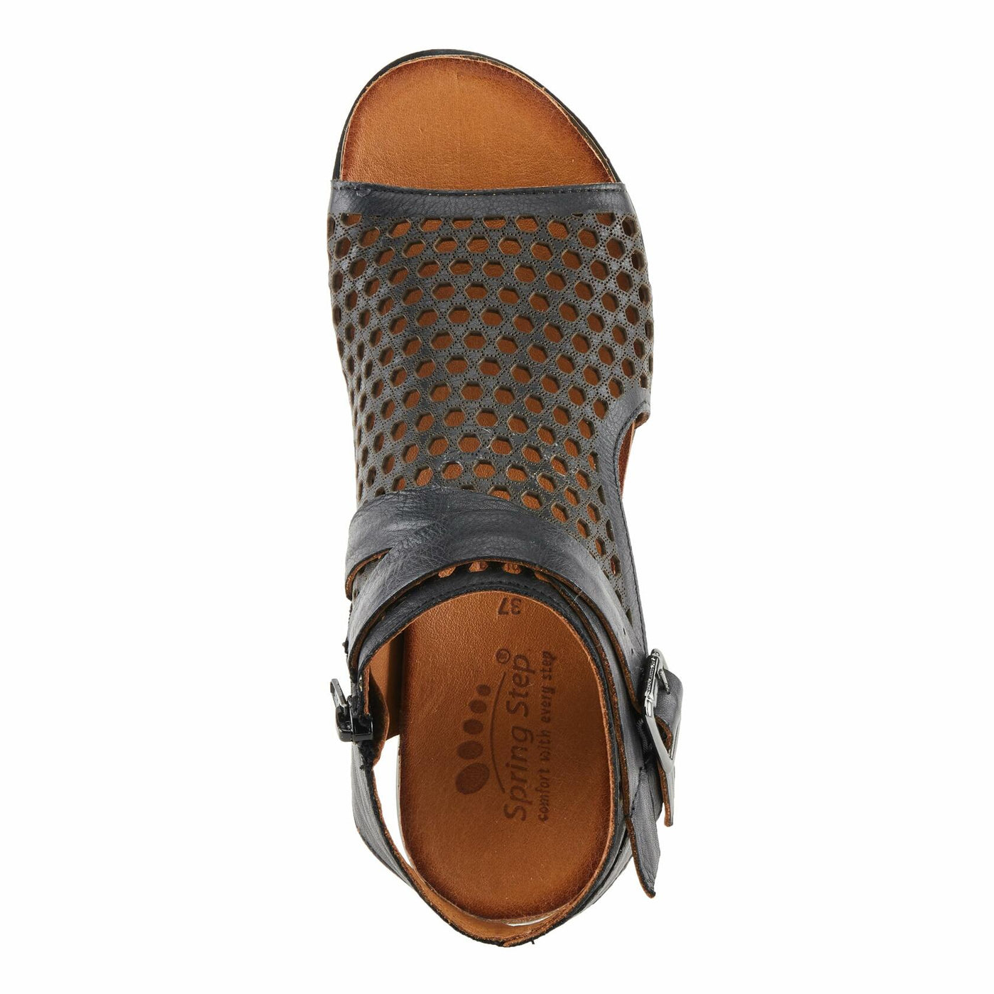 Spring Step Women's Covington Sandal, Black, 7.5