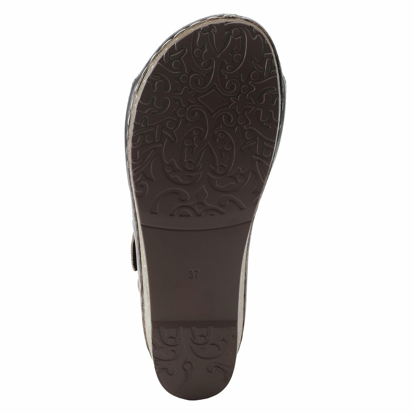 L'Artiste Women's ROSHNI Slingback Sandals – Hand-Painted Leather Floral Wedge with Adjustable Comfort Straps Black Multi EU 37/6.5-7
