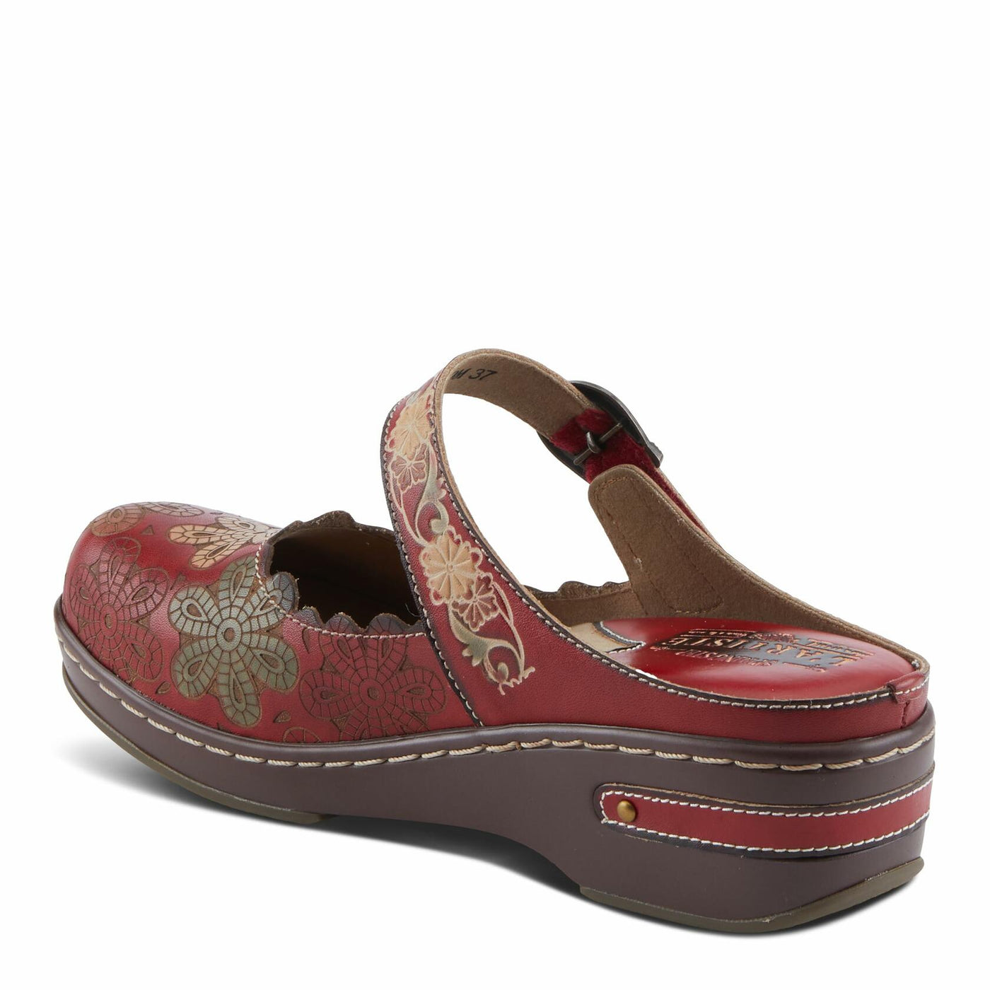 L'Artiste by Spring Step Women's Flochino Clog, Red Multi, 7