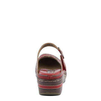 L'Artiste by Spring Step Women's Flochino Clog, Red Multi, 7