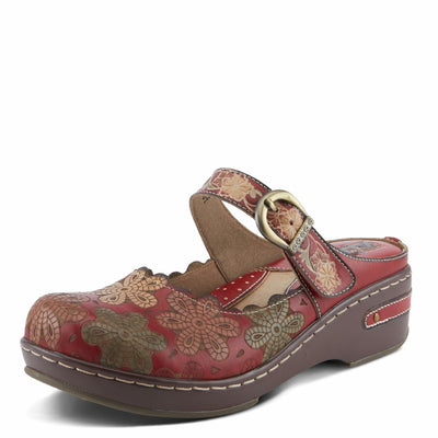 L'Artiste by Spring Step Women's Flochino Clog, Red Multi, 7