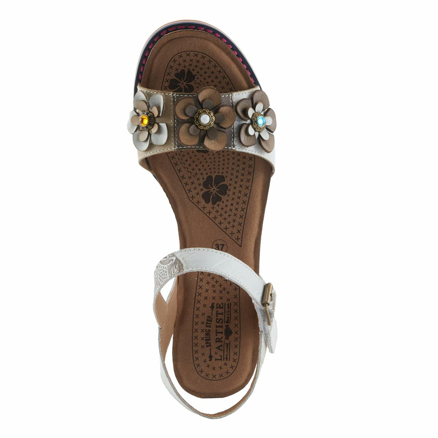 L'Artiste by Spring Step Women's Bluesky Sandal, White Multi, 8.5
