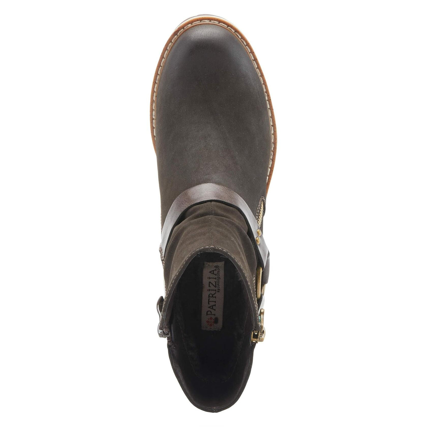 PATRIZIA Spring Step Firewood Booties for Women - Ladies Ankle Boots with Zipper Closure - Vegan Leather Womens Boots for Outdoor - Chocolate Brown EU 39 / US 8.5