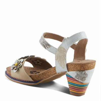 L'Artiste by Spring Step Women's Bluesky Sandal, White Multi, 8.5