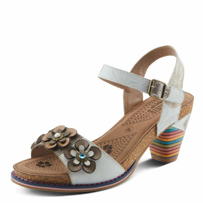 L'Artiste by Spring Step Women's Bluesky Sandal, White Multi, 8.5