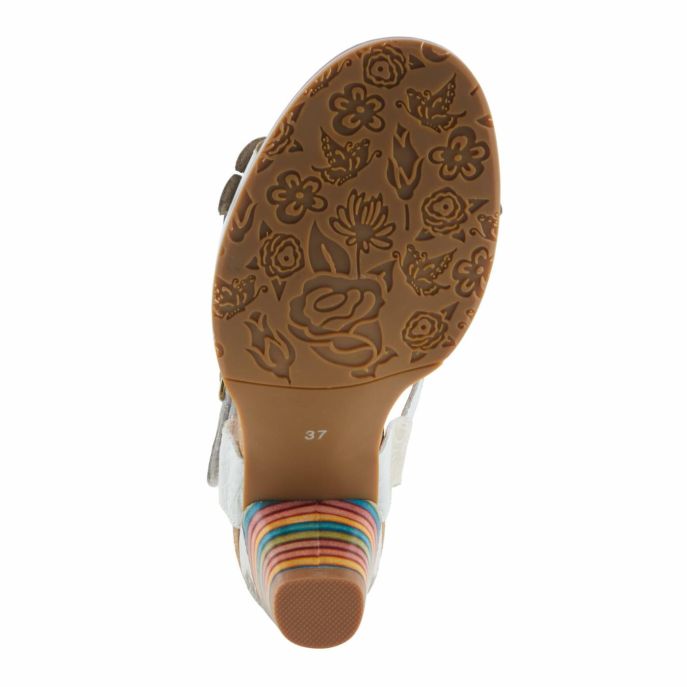 L'Artiste by Spring Step Women's Bluesky Sandal, White Multi, 8.5