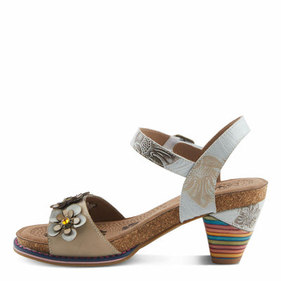 L'Artiste by Spring Step Women's Bluesky Sandal, White Multi, 8.5