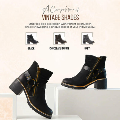 PATRIZIA Spring Step Firewood Booties for Women - Ladies Ankle Boots with Zipper Closure - Vegan Leather Womens Boots for Outdoor - Chocolate Brown EU 39 / US 8.5
