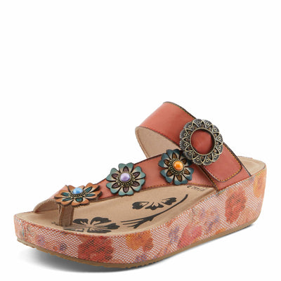 L'Artiste by Spring Step Women's Blissbloom Sandal, Peach, 7.5-8