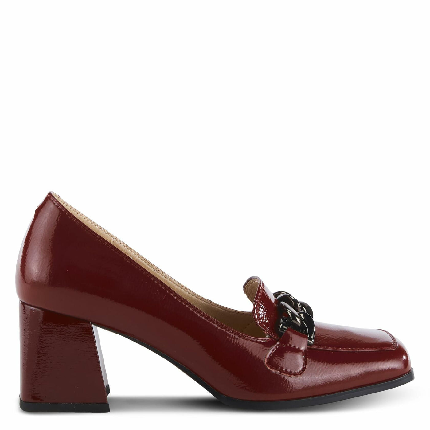 Azura Women's Luzish Leather Heeled Shoe Burgundy Patent EU 39 / US 8.5