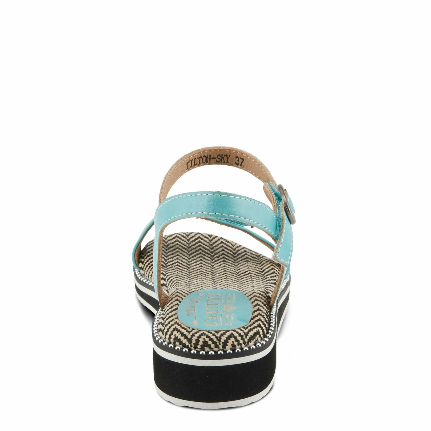 Spring Step L'Artiste Women's Tilton - Casual-Chic Hand-Painted Floral Sandals Sky Blue EU 36 / US 5.5-6