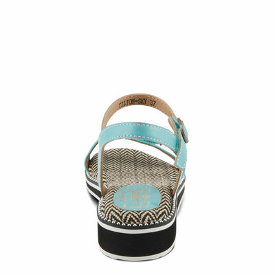 Spring Step L'Artiste Women's Tilton - Casual-Chic Hand-Painted Floral Sandals Sky Blue EU 36 / US 5.5-6