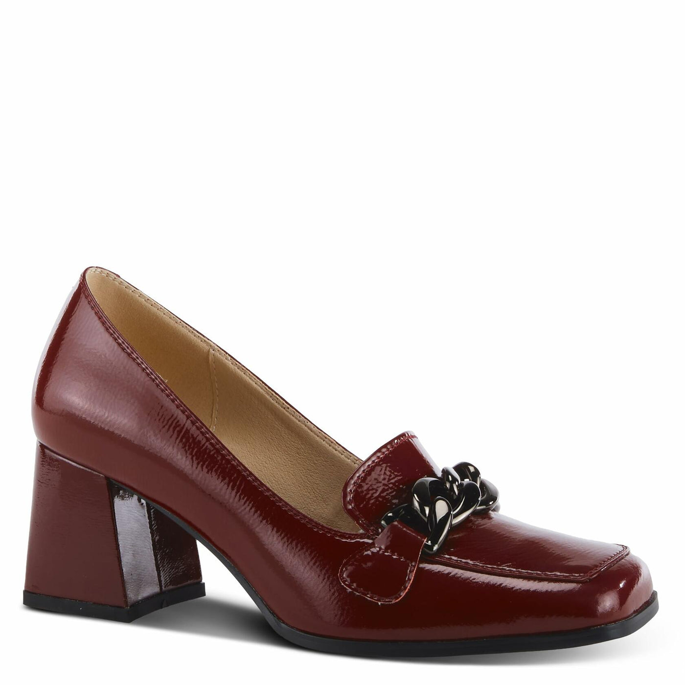 Azura Women's Luzish Leather Heeled Shoe Burgundy Patent EU 39 / US 8.5