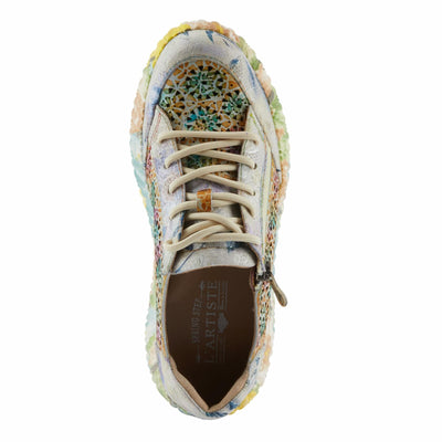 L'Artiste by Spring Step Women's Bloomington Sneaker, Beige Multi, 5.5-6