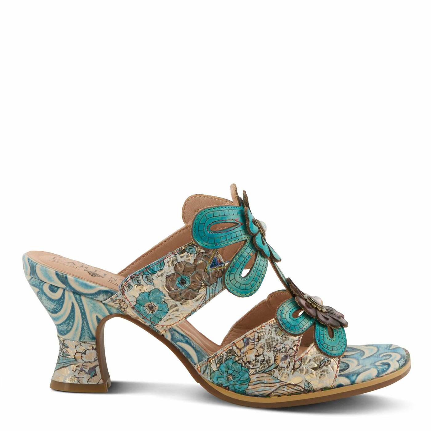 L'Artiste by Spring Step Women's Alania Sandal, Turquoise Multi, 5.5-6