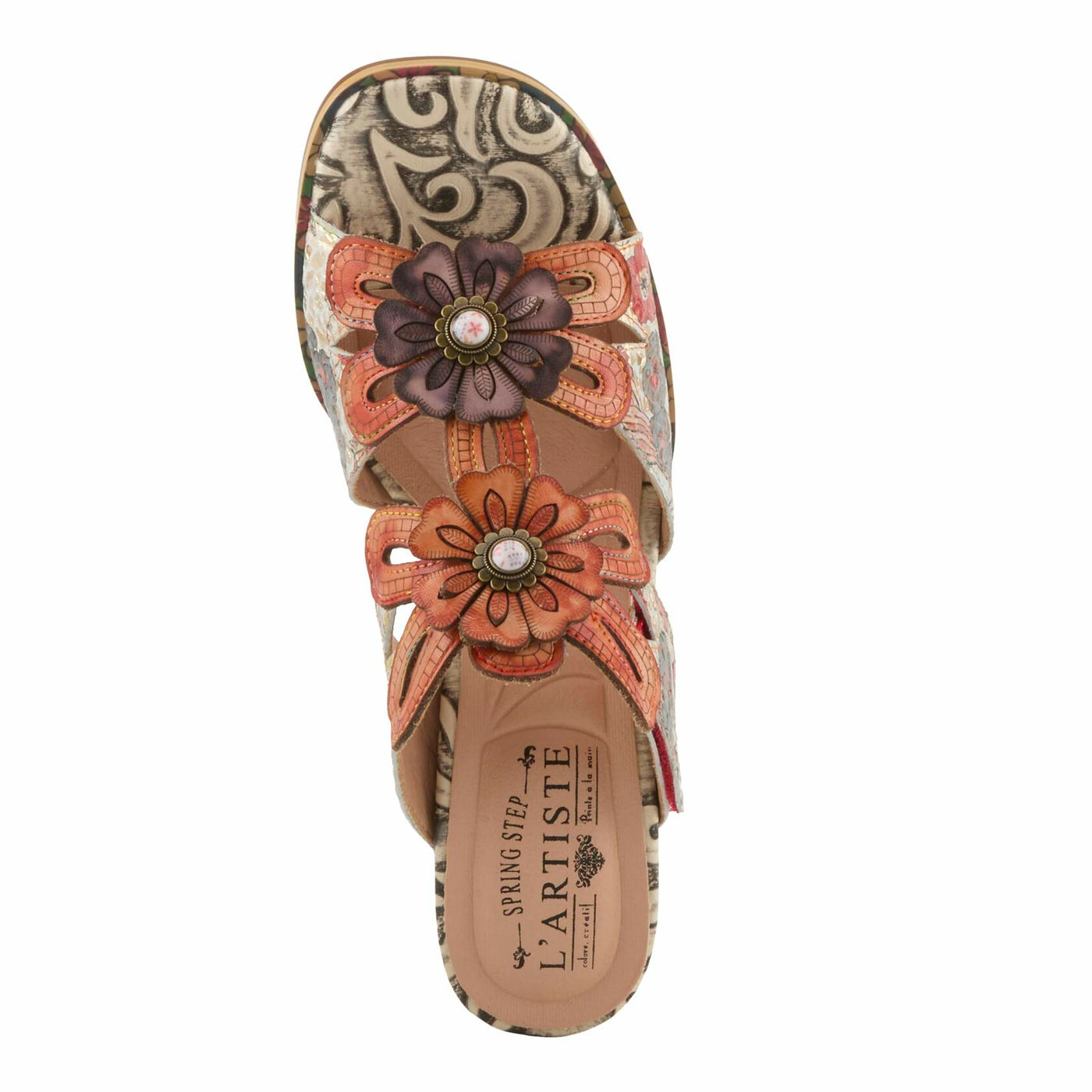 L'Artiste by Spring Step Women's Alania Sandal, Orange Multi, 9.5-10