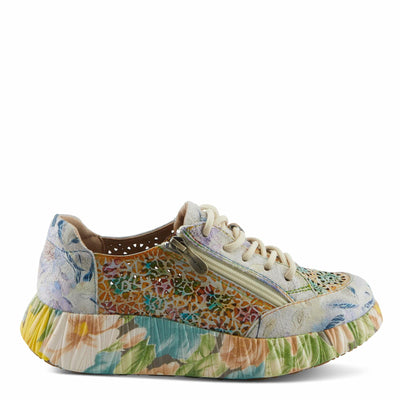 L'Artiste by Spring Step Women's Bloomington Sneaker, Beige Multi, 5