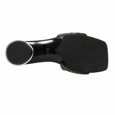 Lady Couture AMAZING Multi Color Straps Slide, Black Multi, 10