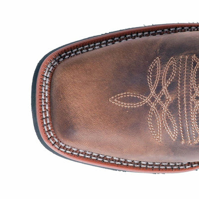 Laredo Mens Kane Embroidered Square Toe Pull On Casual Boots Mid Calf - Brown - Size 10.5 3E