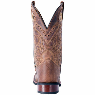 Laredo Mens Kane Embroidered Square Toe Pull On Casual Boots Mid Calf - Brown - Size 7.5 D