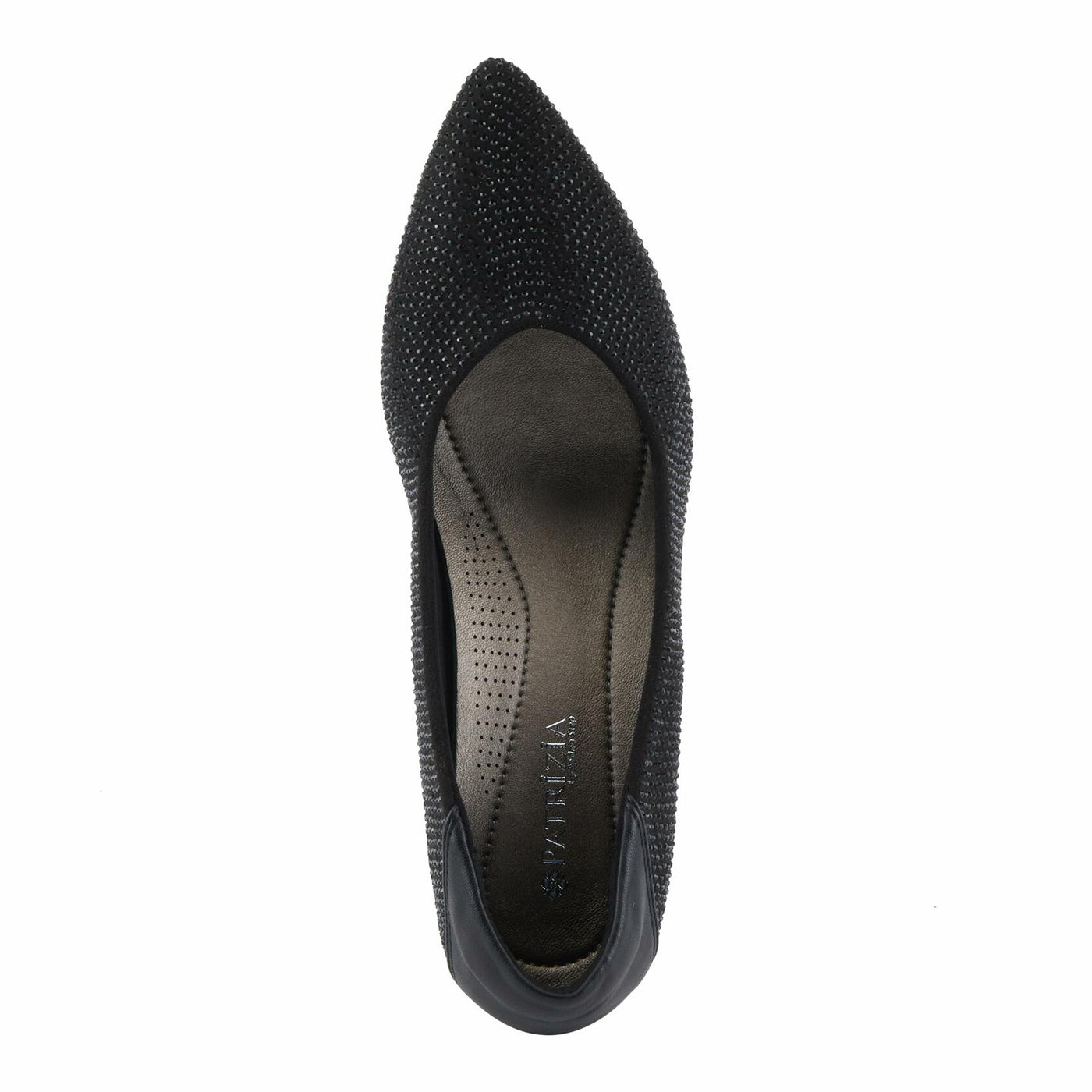 PATRIZIA Women's Senna Block Heel Pumps with Pointy-Toe Silhouette, Shimmering Crystals, and Comfortable Fit Black EU 37 / US 6.5-7
