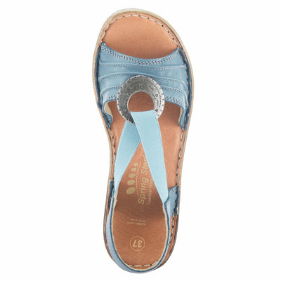 Spring Step KARMEL Sandal, Denim Blue, 39 Medium EU (US 8.5 US)