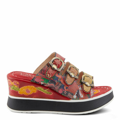 Spring Step L'Artiste Women's CALIGAL Hand-Painted Lightweight Platform Wedges Red Multi EU 36 / US 5.5-6
