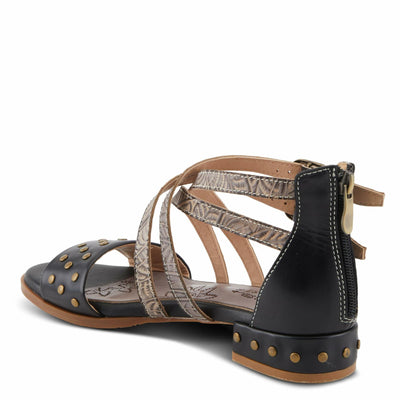 Spring Step L'Artiste Women's Carys High-Energy Stud Detail Sandals - Stylish, Snug Fit for Adventures Black EU 40 / US 9