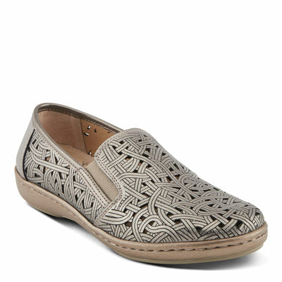 Spring Step NIFONELA Women's Slip-On Sneaker - Elastic Gore, Laser Cut Details, Removable Insole Pewter EU 40 / US 9