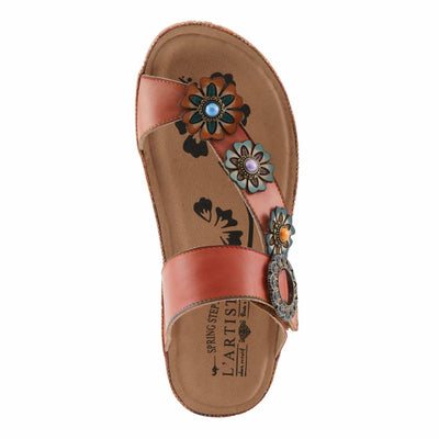 L'Artiste by Spring Step Women's Blissbloom Sandal, Peach, 5.5-6