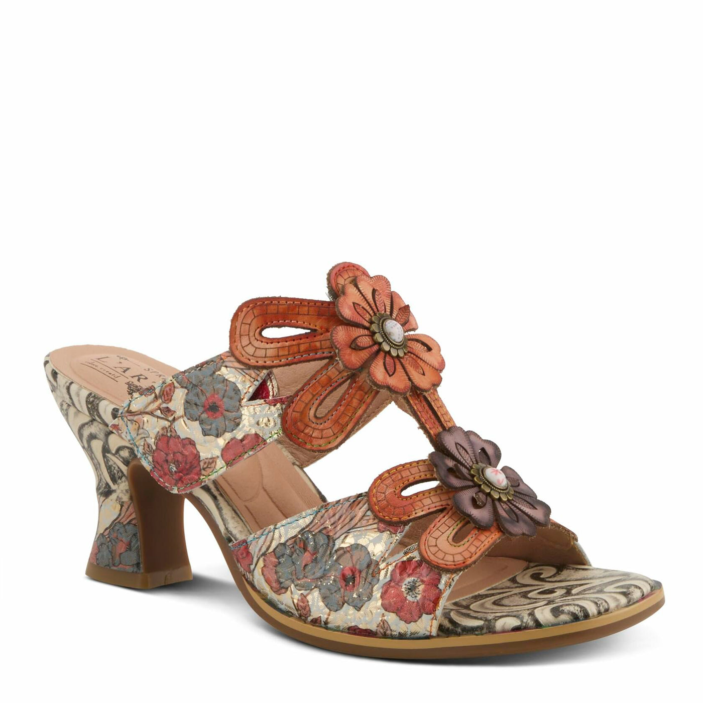 L'Artiste by Spring Step Women's Alania Sandal, Orange Multi, 5.5-6