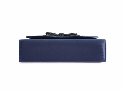 Lady Couture AMY Rhinestone Bow Handbag, Navy