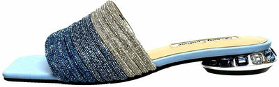 Lady Couture AMAZING Multi Color Straps Slide, Blue Multi, 8
