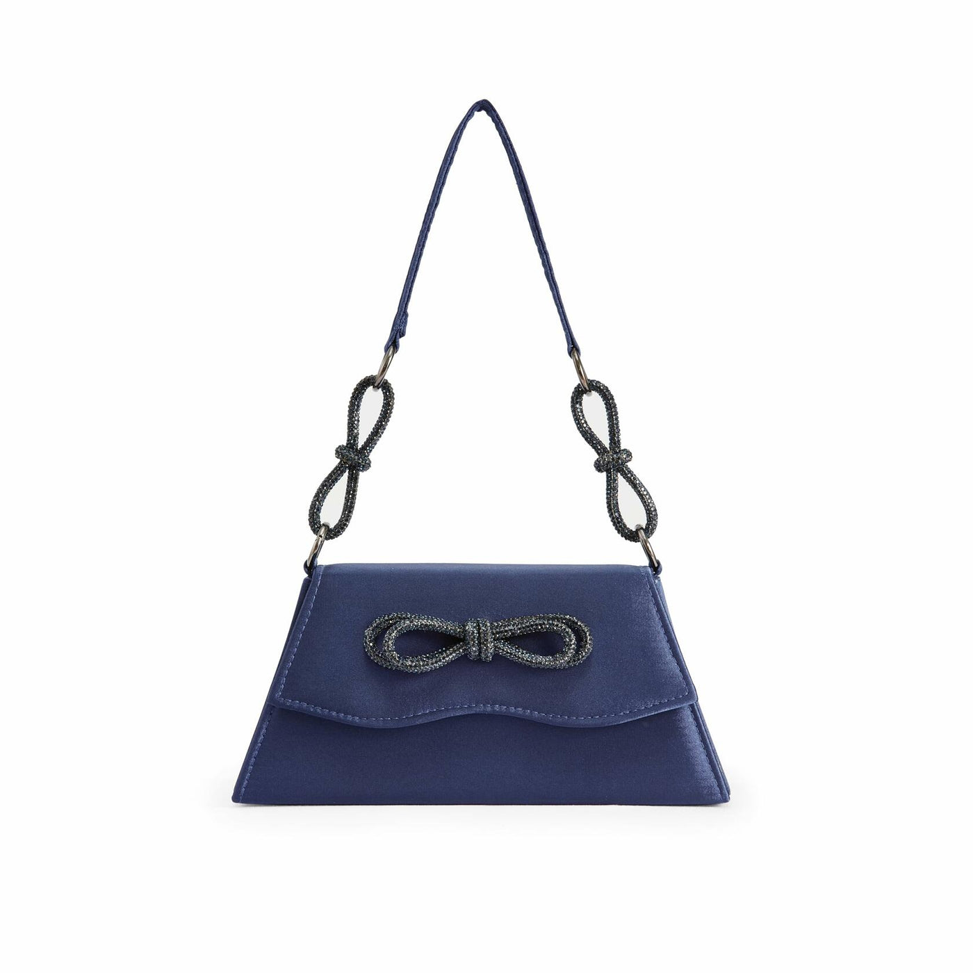 Lady Couture AMY Rhinestone Bow Handbag, Navy