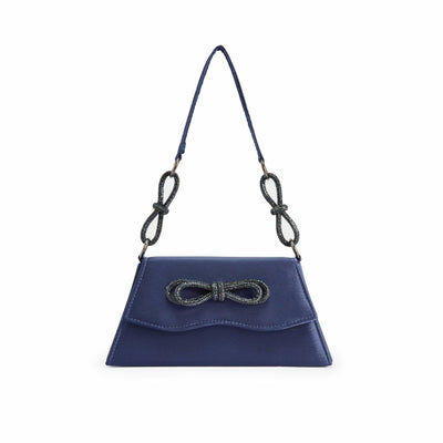 Lady Couture AMY Rhinestone Bow Handbag, Navy