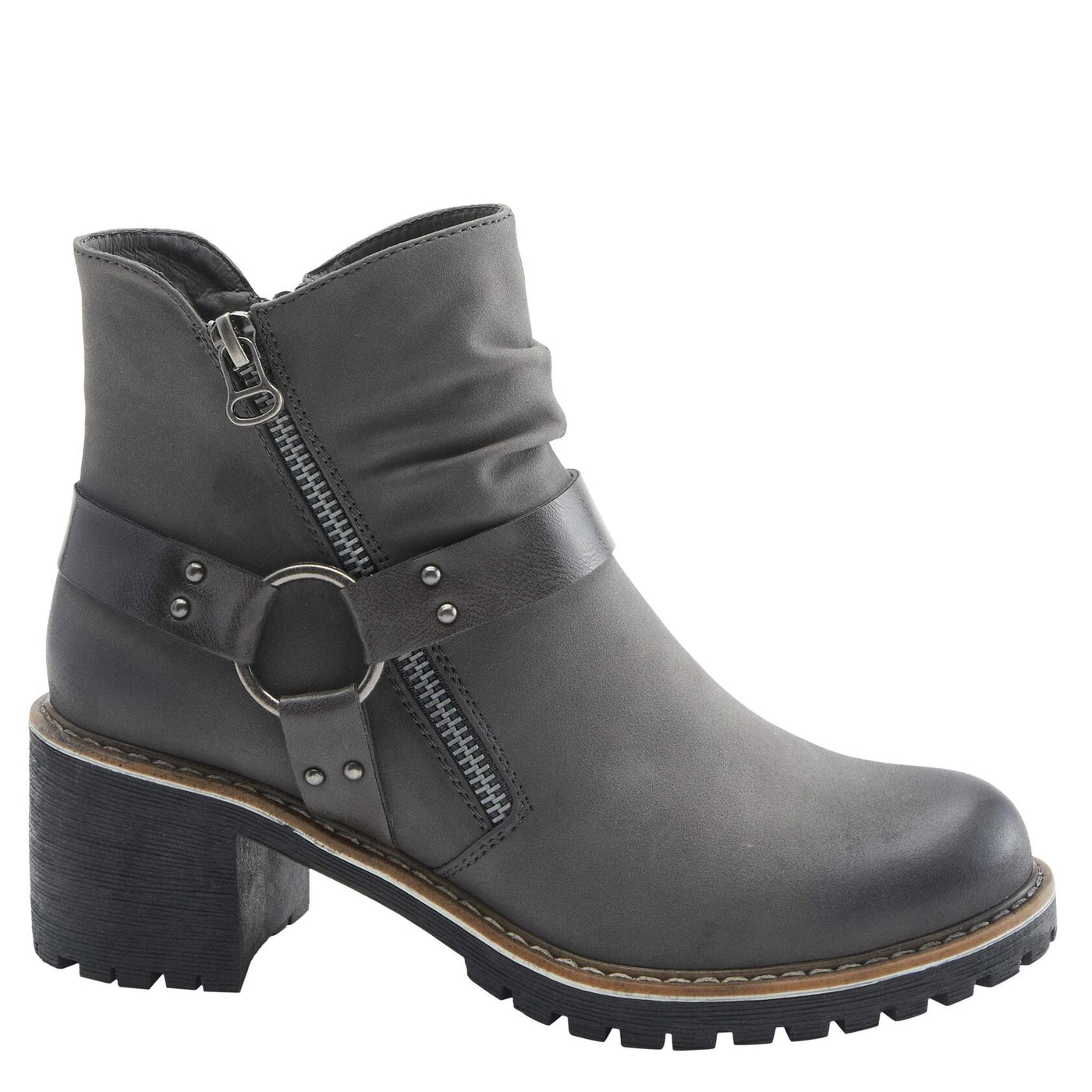 PATRIZIA Spring Step Firewood Booties for Women - Ladies Ankle Boots with Zipper Closure - Vegan Leather Womens Boots for Outdoor - Grey EU 36 / US 5.5-6