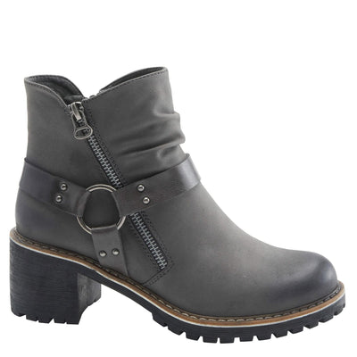 PATRIZIA Spring Step Firewood Booties for Women - Ladies Ankle Boots with Zipper Closure - Vegan Leather Womens Boots for Outdoor - Grey EU 36 / US 5.5-6