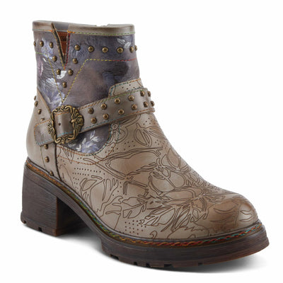 Spring Step L'Artiste Branchout Women's Floral Bootie - Handpainted & Printed Designs, Standout Statement Shoes Grey Multi EU 40 / US 9