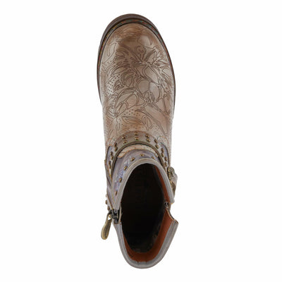 Spring Step L'Artiste Branchout Women's Floral Bootie - Handpainted & Printed Designs, Standout Statement Shoes Grey Multi EU 40 / US 9