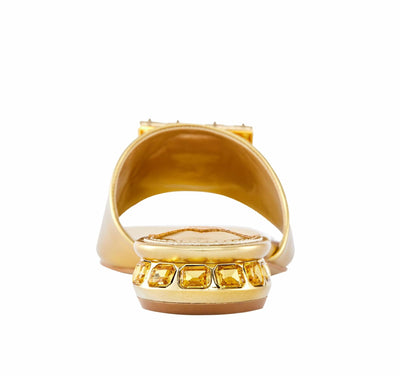 Lady Couture Amore Metallic Jewel Slide, Gold, 13