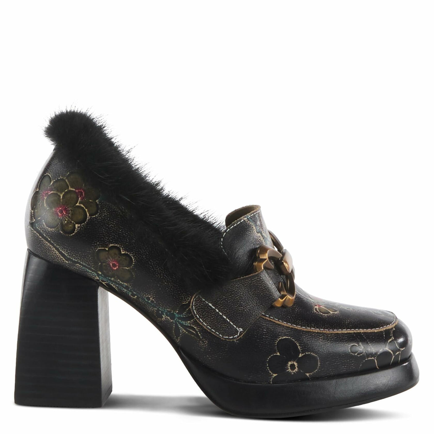 Spring Step L'Artiste Women's Tancy Leather Heel Black Multi EU 40 / US 9