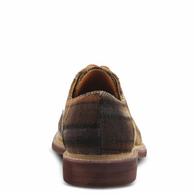 Spring Step L'Artiste Men's Thavo-Plaid Leather Oxford Shoes Tan Multi EU 41 / US 8-8.5